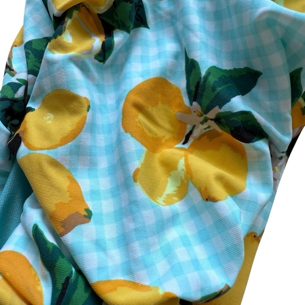 NWT! Envya Women's Lemon Print Off-Shoulder Bikini Size L High-Waisted 2 Pc - Picture 5 of 13
